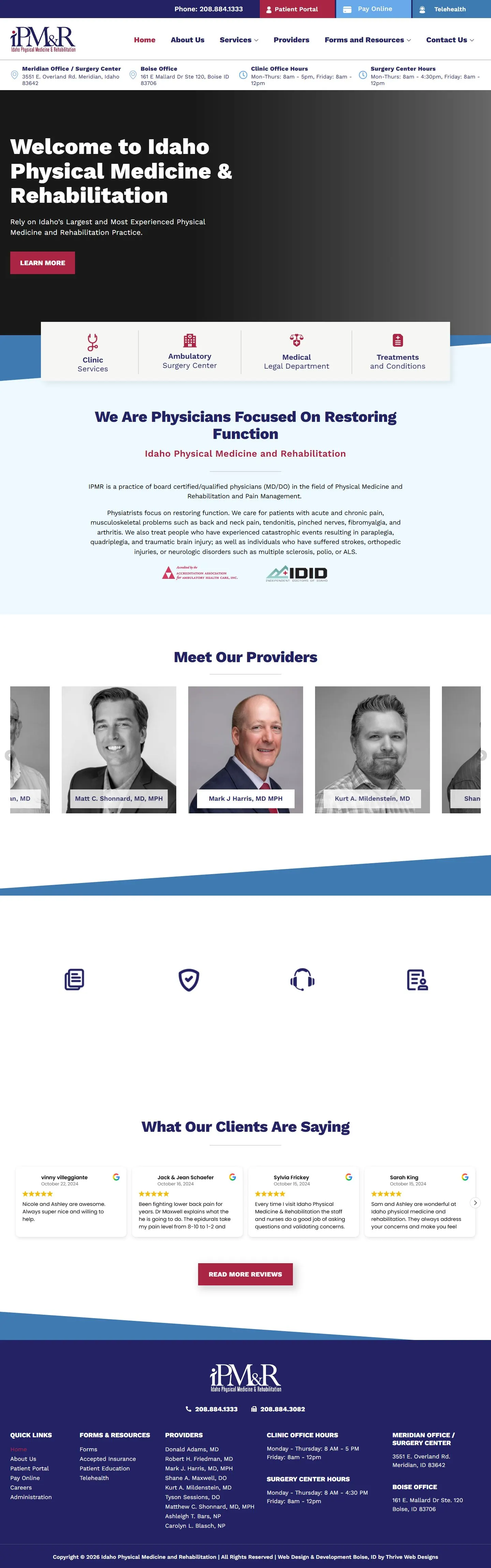 Idaho Physical Medicine & Rehabilitation homepage
