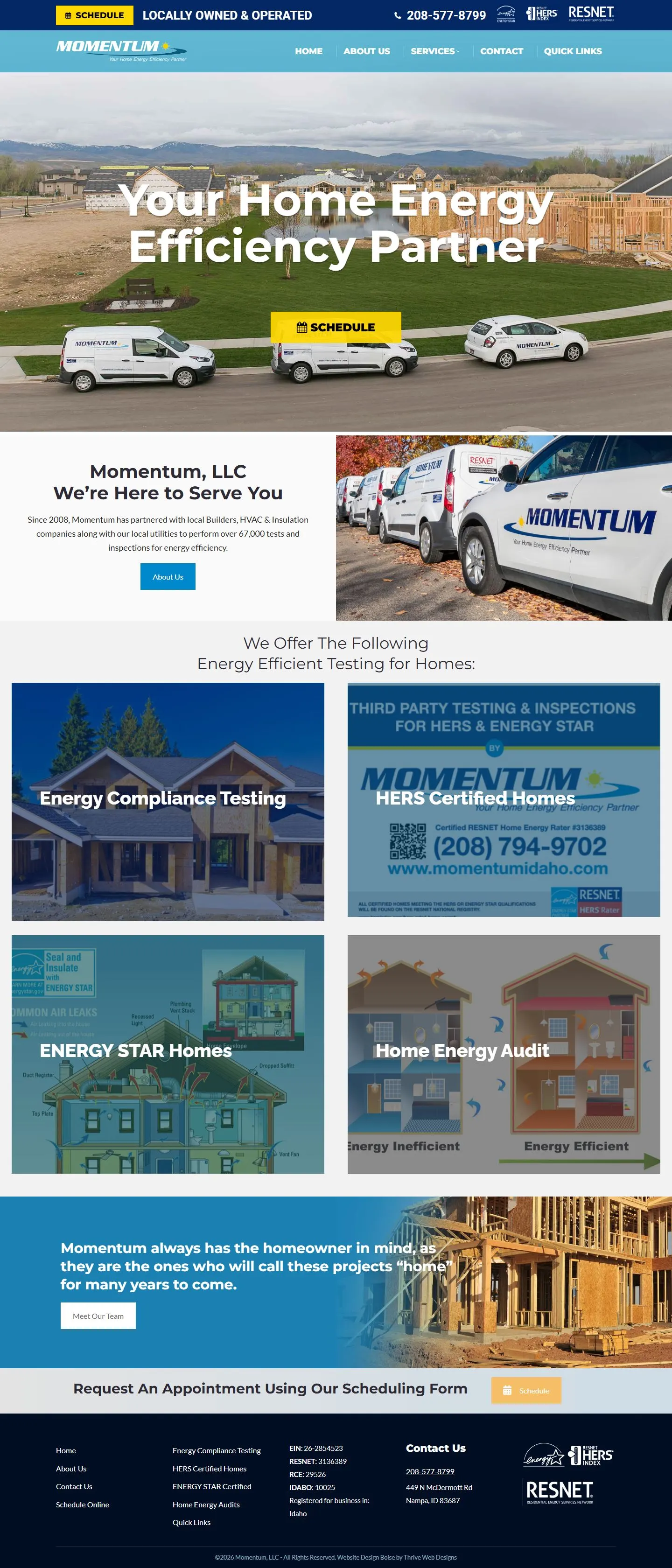 Momentum of Idaho homepage