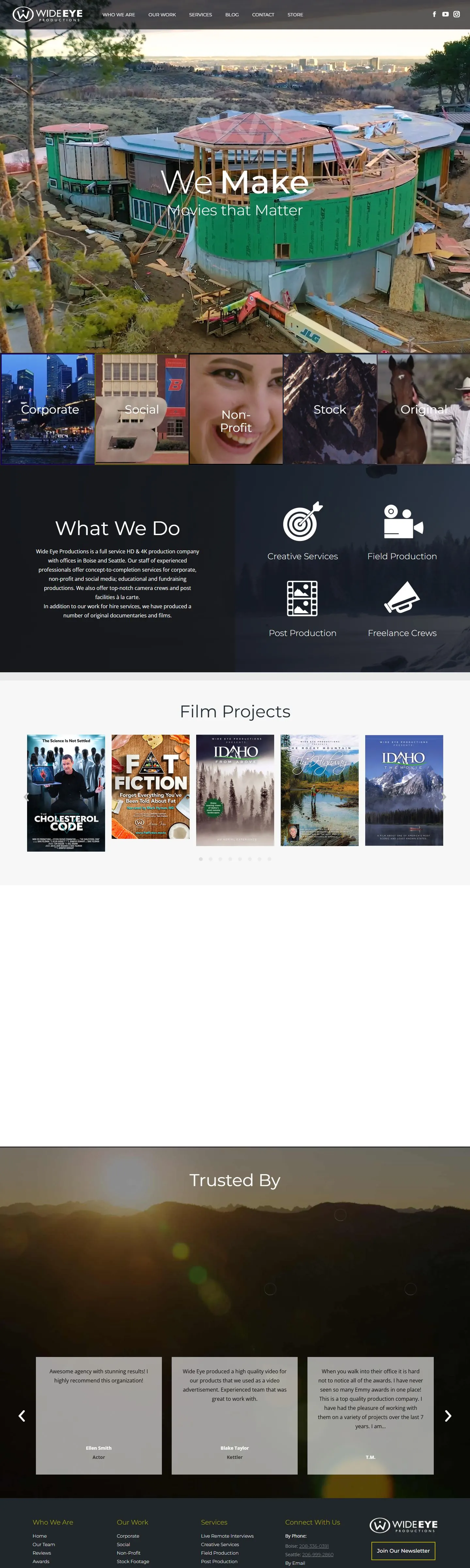 Wide Eye Productions homepage