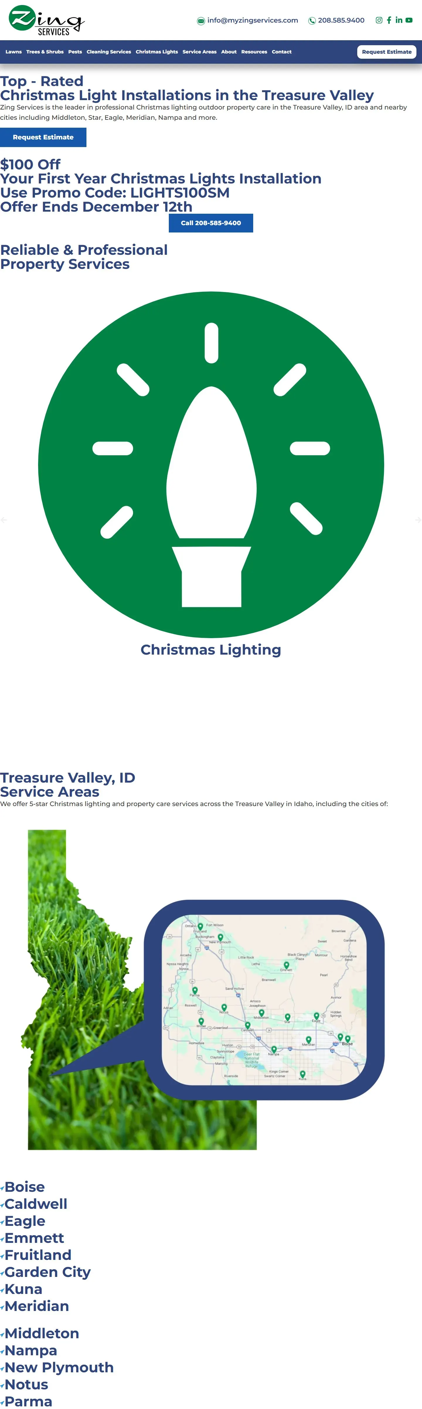 Zing Services homepage